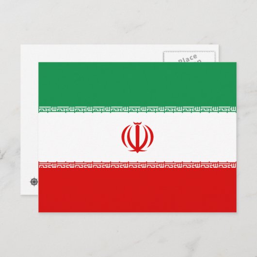 Carte postale Drapeau Iran (Devant / Derrière)