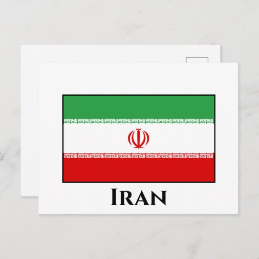 Carte Postale Drapeau Iran (Iran) (Devant / Derrière)