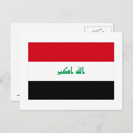Carte Postale Drapeau Iraq (Devant / Derrière)