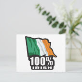 Carte Postale Drapeau irlandais à 100 % (Debout devant)