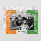 Carte Postale Drapeau irlandais de la Saint Patrick : cadre phot (Devant / Derrière)