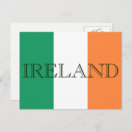 Carte Postale Drapeau irlandais - Irlande pcccc (Devant / Derrière)