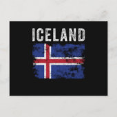 Carte Postale Drapeau islandais en détresse - Drapeau islandais (Devant)