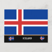Carte Postale Drapeau islandais & voyage en Islande / Islande (Devant)