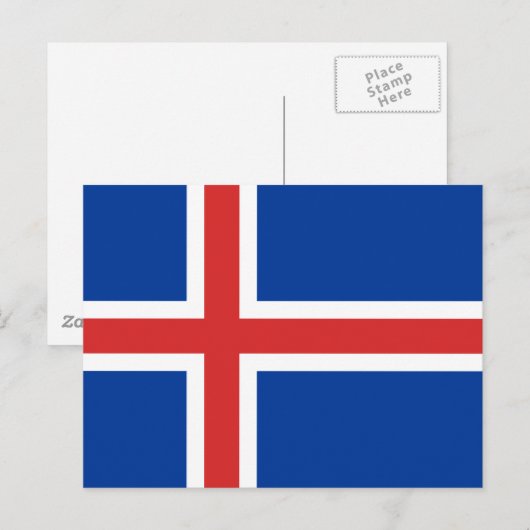 Carte Postale Drapeau Islande (Devant / Derrière)