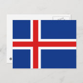 Carte postale drapeau Islande (Devant / Derrière)