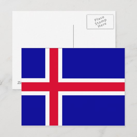 Carte Postale Drapeau Islande (Devant / Derrière)