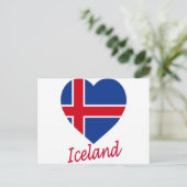 Carte Postale Drapeau Islande Cœur (Debout devant)