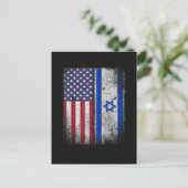 Carte Postale Drapeau Israélo-Américain Israël Usa Racines Améri (Debout devant)