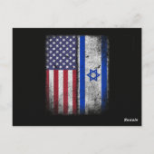 Carte Postale Drapeau Israélo-Américain Israël Usa Racines Améri (Dos)