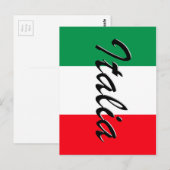 Carte Postale Drapeau Italia - Haute Qualité (Devant / Derrière)