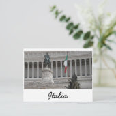 Carte Postale Drapeau Italien À Côté Des Ruines Romaines Ancienn (Debout devant)