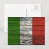 Carte Postale Drapeau italien avec effet de grain de bois brut (Devant / Derrière)