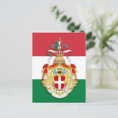Carte Postale Drapeau italien avec insigne du Royaume d'Italie (Debout devant)