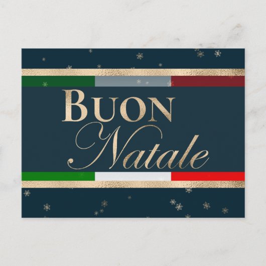 Carte Postale Drapeau italien Buon Natale sur Noël bleu (Devant)