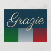 Carte Postale Drapeau italien délavé avec Gold Grazie (Devant)