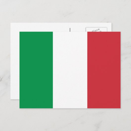 Carte Postale Drapeau italien, Drapeau italien (Devant / Derrière)