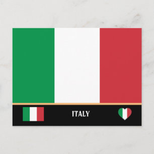 Carte Postale Drapeau italien et voyage dans le pays italien / I