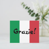 Carte Postale Drapeau italien Merci (Debout devant)