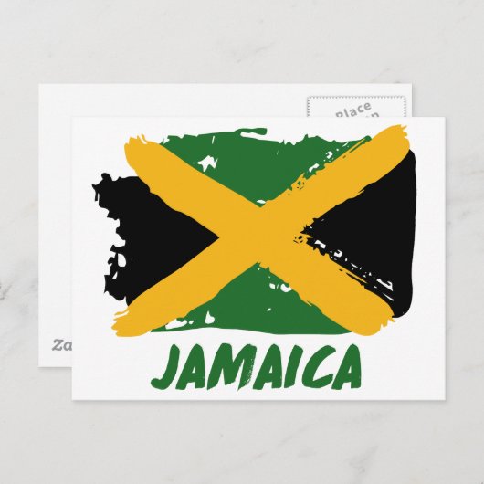 Carte Postale Drapeau jamaïcain (Devant / Derrière)