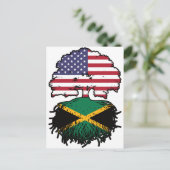 Carte Postale Drapeau Jamaïcain Américain USA Tree Roots (Debout devant)