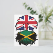 Carte Postale drapeau jamaïcain britannique des racines d'arbre (Debout devant)