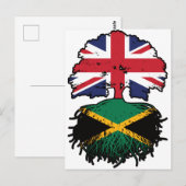 Carte Postale drapeau jamaïcain britannique des racines d'arbre (Devant / Derrière)