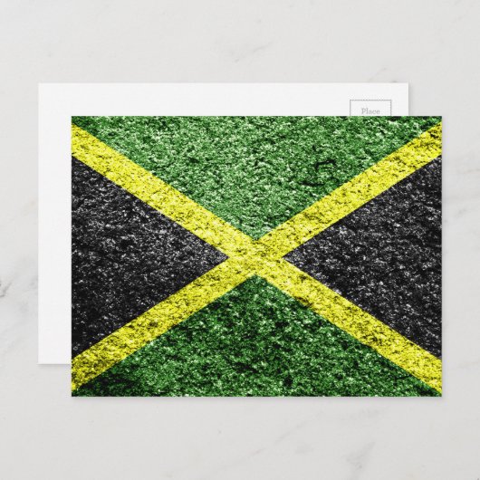 Carte Postale Drapeau jamaïcain en détresse (Devant / Derrière)