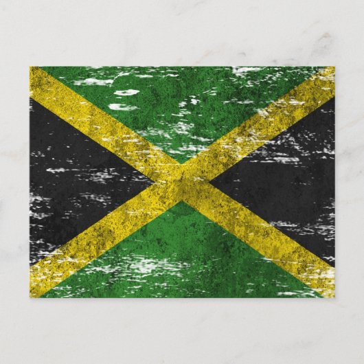 Carte Postale Drapeau jamaïcain soufflé et porté (Devant)