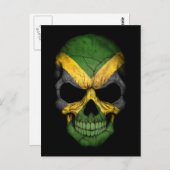 Carte Postale Drapeau jamaïcain sur noir (Devant / Derrière)