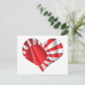 CARTE POSTALE DRAPEAU JAPONAIS (Debout devant)