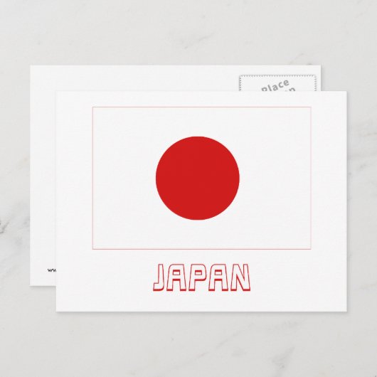Carte Postale Drapeau japonais avec nom (Devant / Derrière)