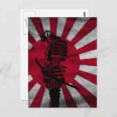 Carte Postale Drapeau japonais samouraï (Devant / Derrière)