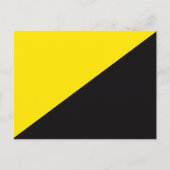 Carte Postale Drapeau jaune et noir de l'étoile Ancap Anarchocap (Devant)