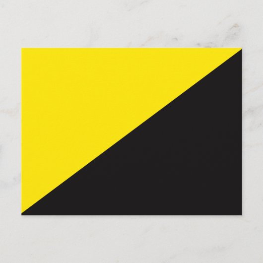 Carte Postale Drapeau jaune et noir de l'étoile Ancap Anarchocap (Devant)