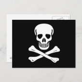Carte Postale Drapeau jolly roger pirate (Devant / Derrière)