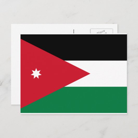 Carte Postale Drapeau jordanien, Drapeau de la Jordanie (Devant / Derrière)