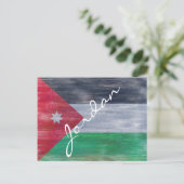 Carte Postale Drapeau jordanien en Jordanie (Debout devant)