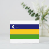 Carte Postale Drapeau KaraKalpak d'Ouzbékistan (Debout devant)