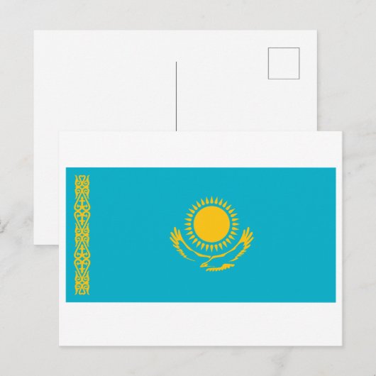 Carte postale Drapeau Kazakhstan (Devant / Derrière)