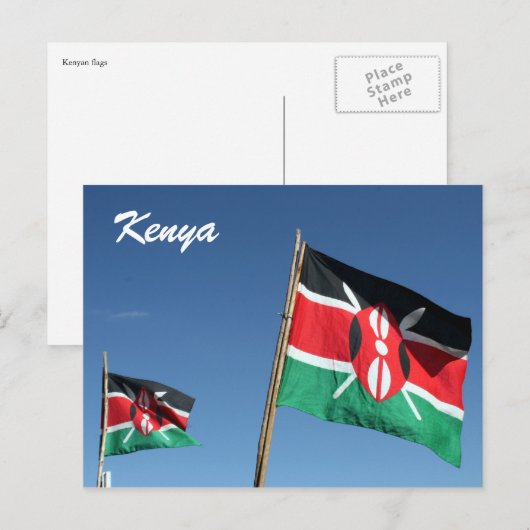 Carte Postale drapeau kenyan (Devant / Derrière)