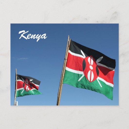 Carte Postale drapeau kenyan (Devant)