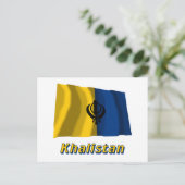 Carte Postale Drapeau Khalistan portant le nom (Debout devant)