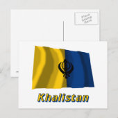 Carte Postale Drapeau Khalistan portant le nom (Devant / Derrière)