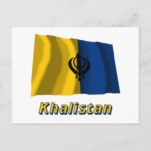 Carte Postale Drapeau Khalistan portant le nom (Devant)