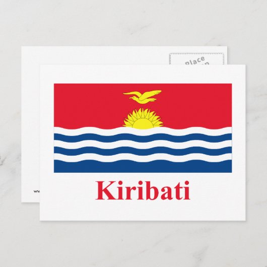 Carte Postale Drapeau Kiribati avec nom (Devant / Derrière)