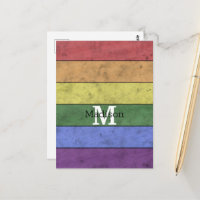 Drapeau LGBT vintage fierté monogramme arc-en-ciel