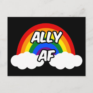 Carte Postale Drapeau LGBTQ+ - Fière alliée - Fierté gay trans q