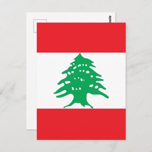 Carte Postale Drapeau libanais (Devant / Derrière)
