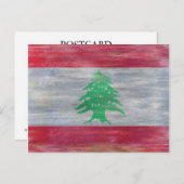 Carte Postale Drapeau libanais en détresse (Devant / Derrière)